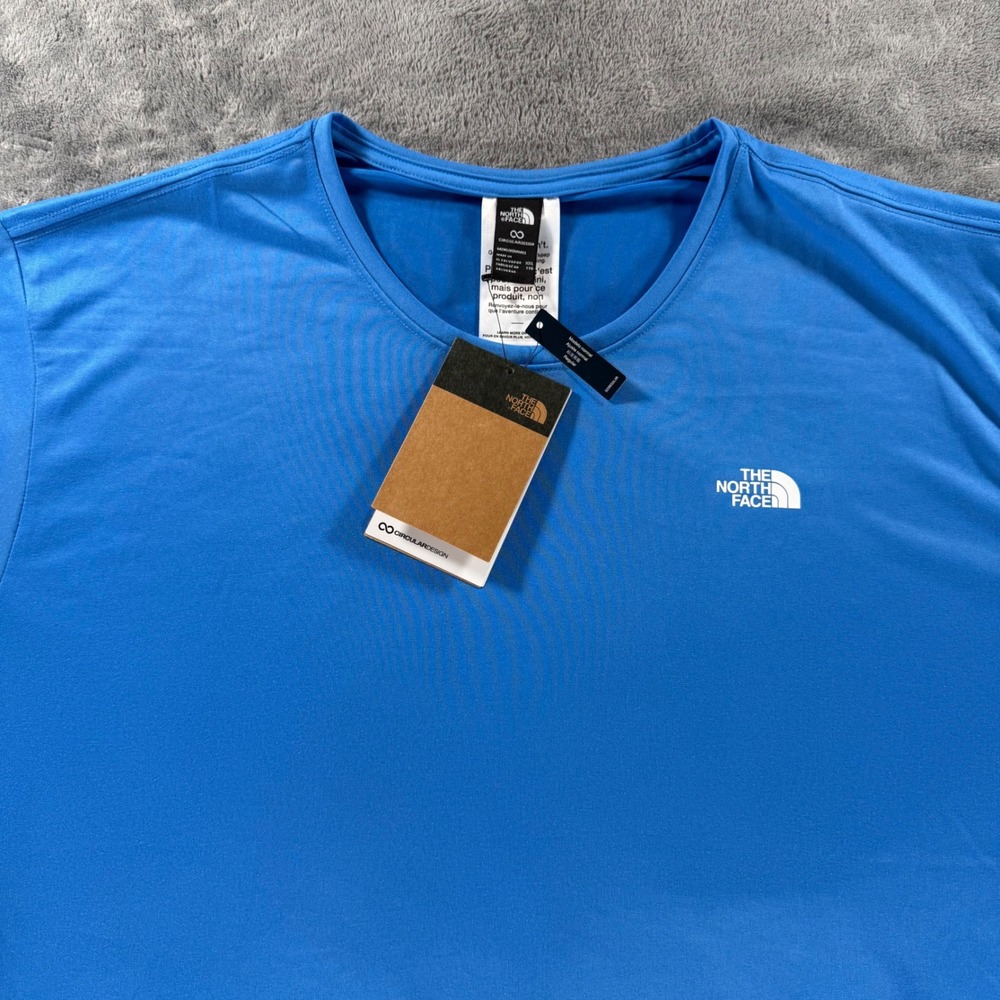The North Face Elevation Tee Mens XXL Blue FlashDry Short Sleeve NF0A82X7LV6